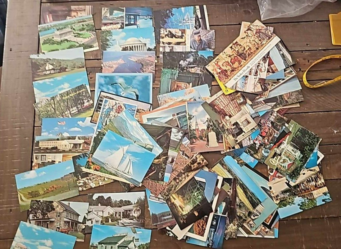 Huge lot of +/- 110 vintage unused postcards 60\'s - 80\'s (I think) from USA