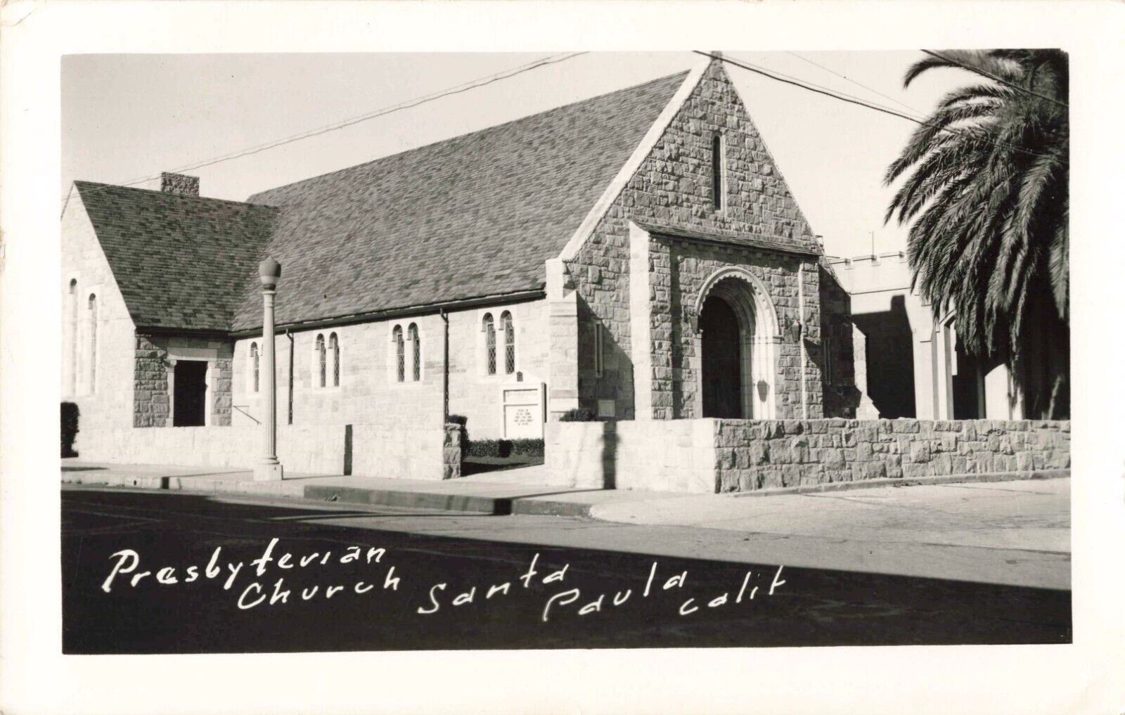 Presbyterian Church Santa Paula California CA 1955 Real Photo RPPC