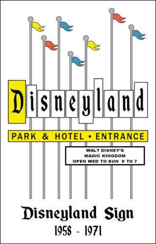 Disneyland Sign 11X17 Poster 1958- 1971 Marquee Entrance Disney