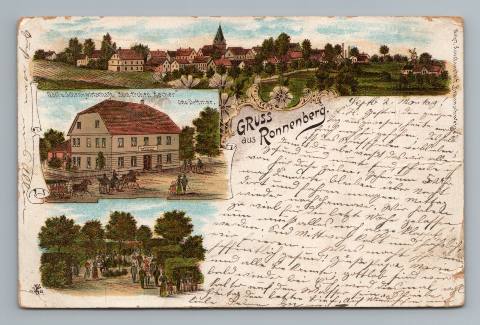 1901 Ronnenberg Germany Views City Town Postcard