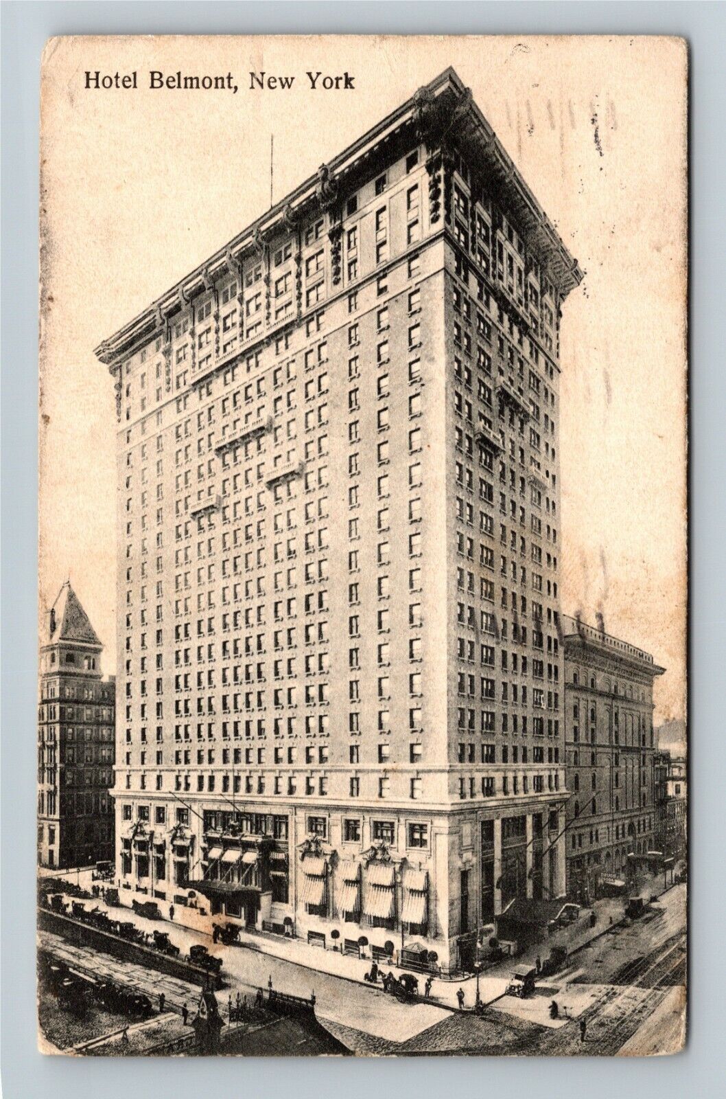 New York City NY, Hotel Belmont on Park Avenue c1909 Vintage Souvenir Postcard