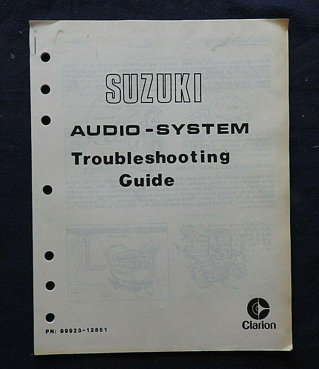 1980\'s SUZUKI MOTORCYCLE CLARION STEREO AUDIO TROUBLESHOOTING GUIDE MANUAL RARE