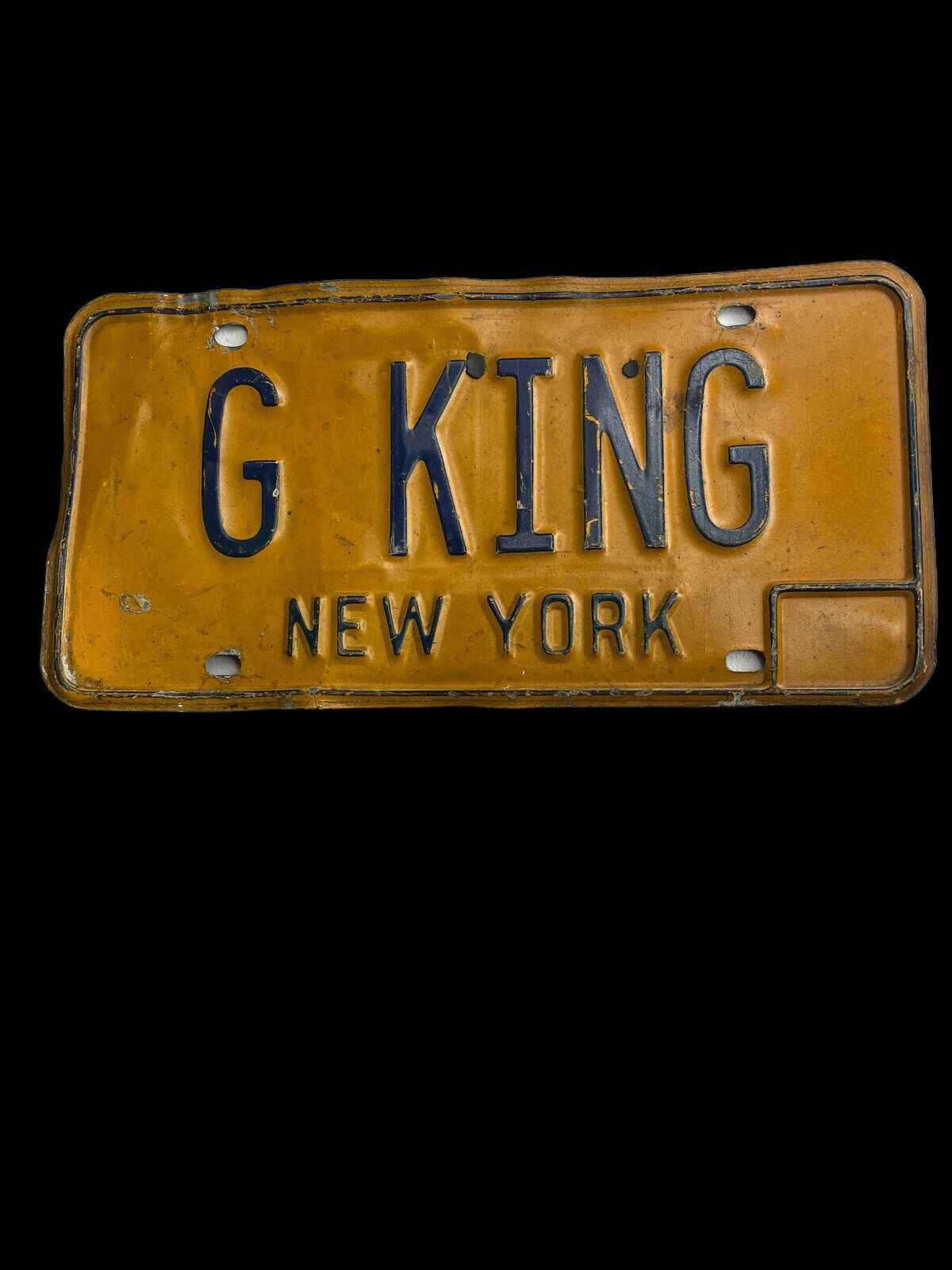 Vintage New York License Plate G-King Not Mint But Super Cool and Rare