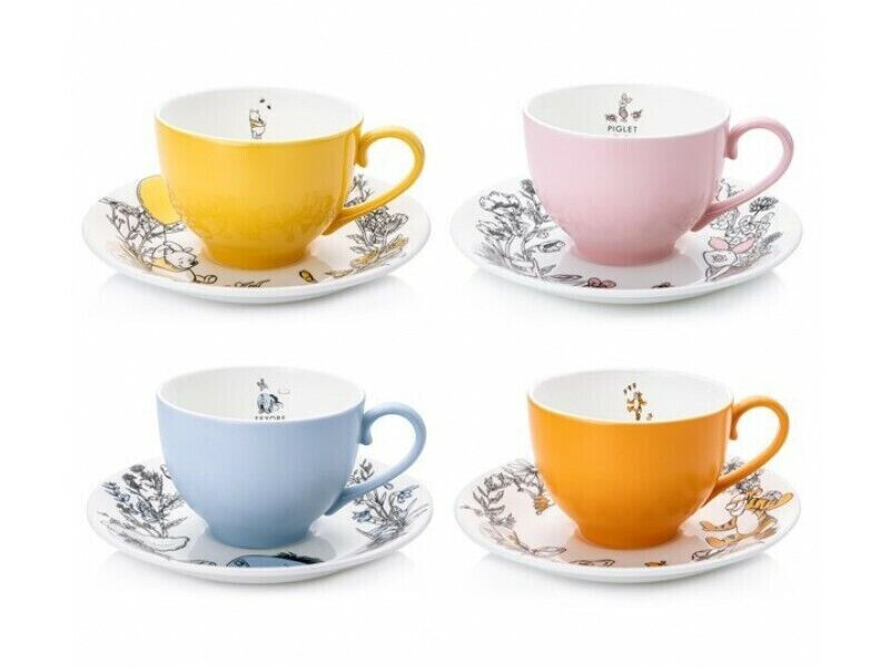 English Ladies Co Disney Winnie the Pooh Teacup and Saucer Complete set of 4