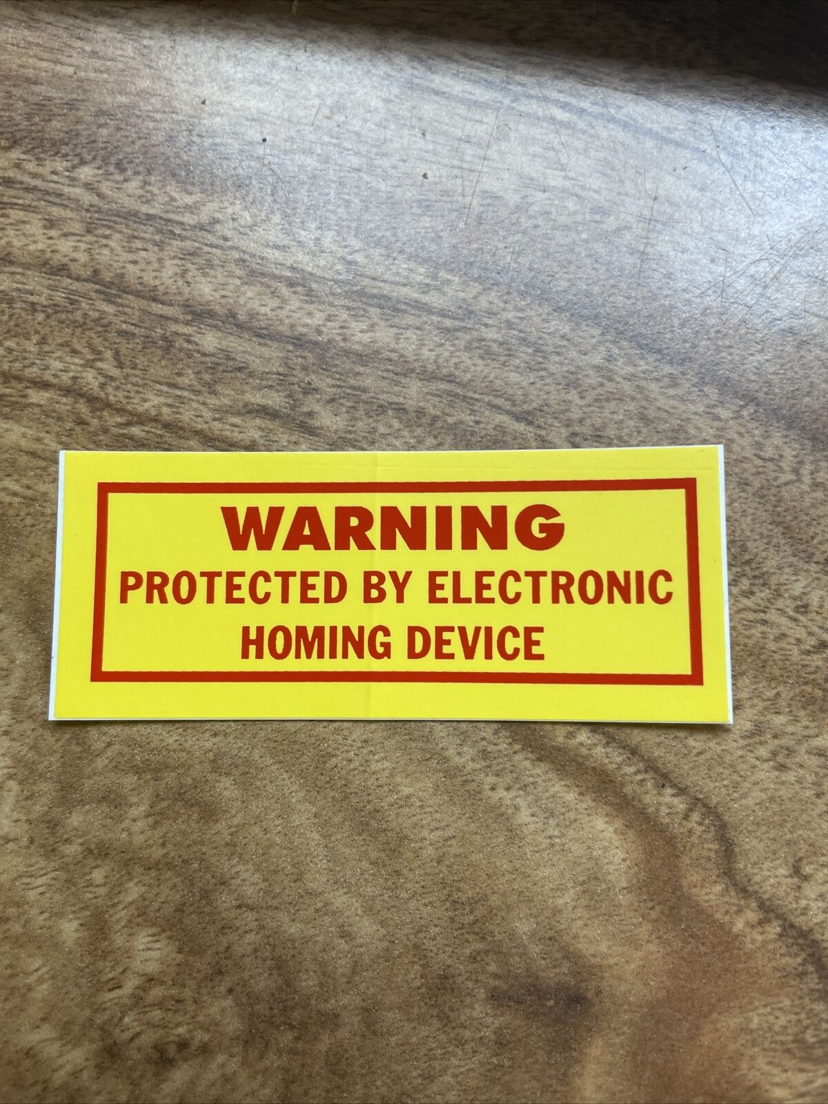 90s Warning Protected Homing Device Helmet Decal STICKER Vtg 3” Window Bumper