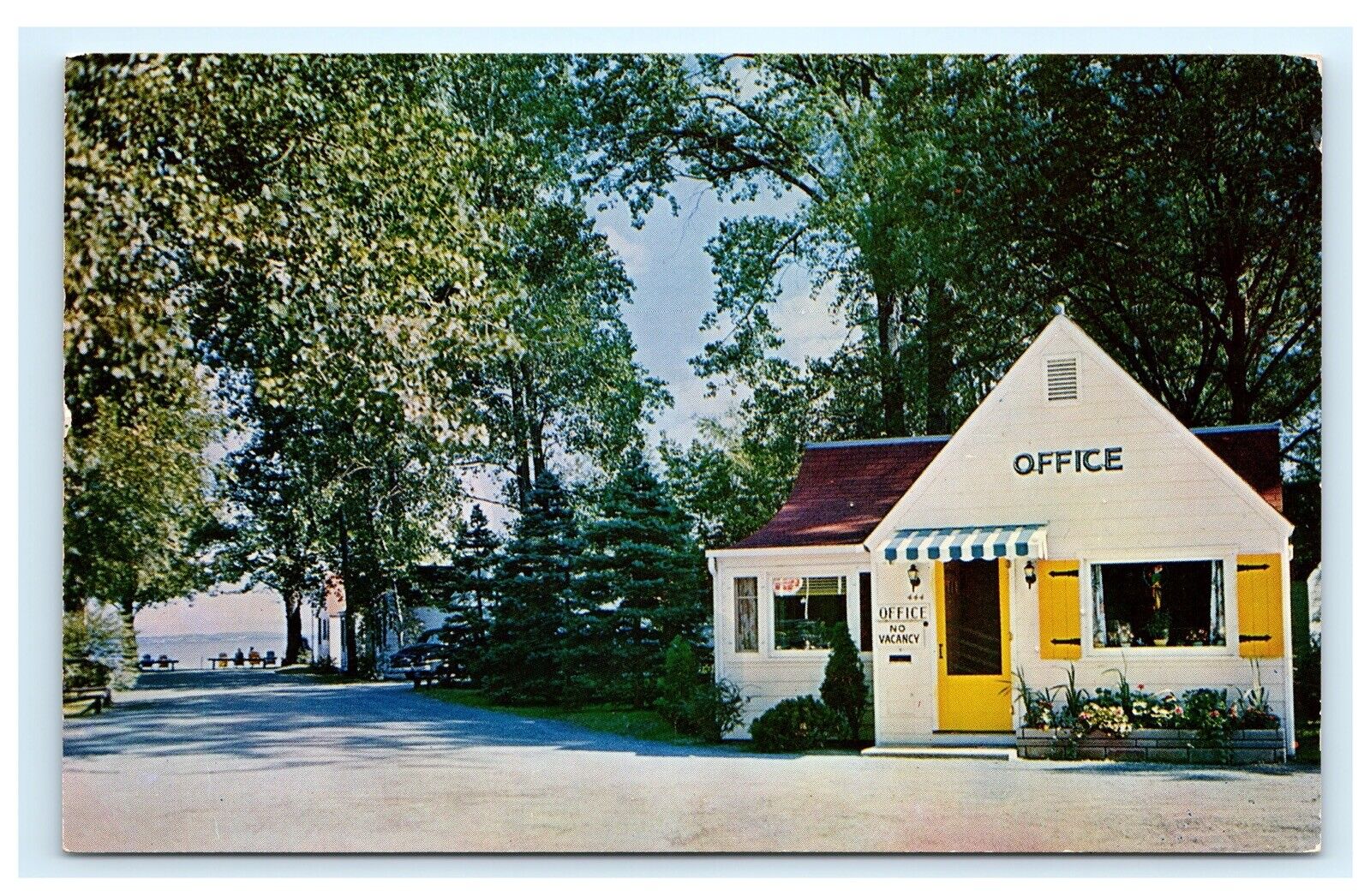 Shoremont Cottages & Motel Plattsburg NY 1960 Reservation Postcard E6
