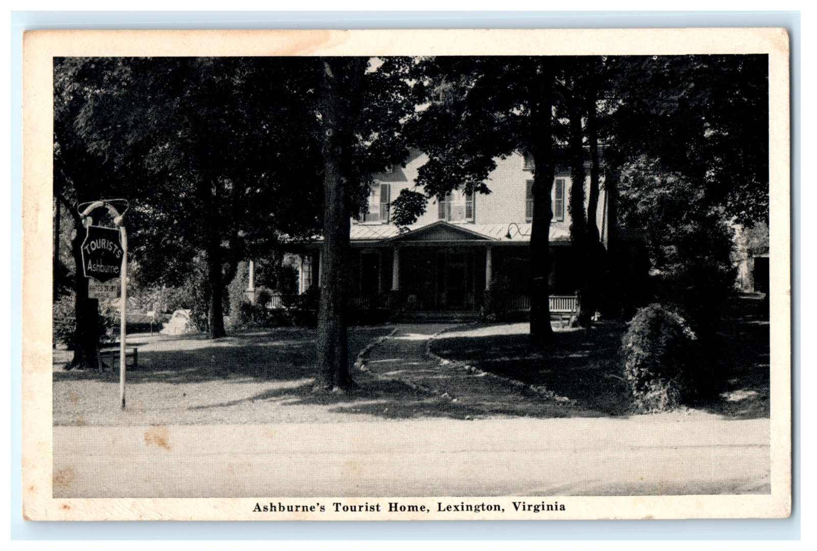 Postcard VA Lexington Ashburne\'s Tourist Home Exterior View Posted 1947
