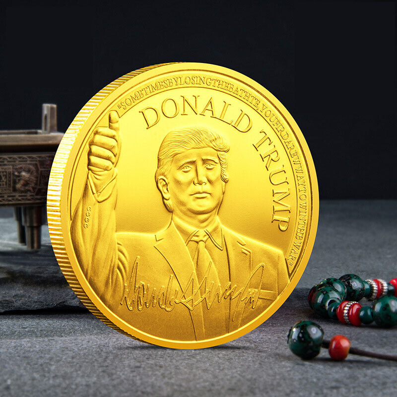 MAGA King 45Th President Donald Trump Gold Plated EAGLE USA Commemorative Coin