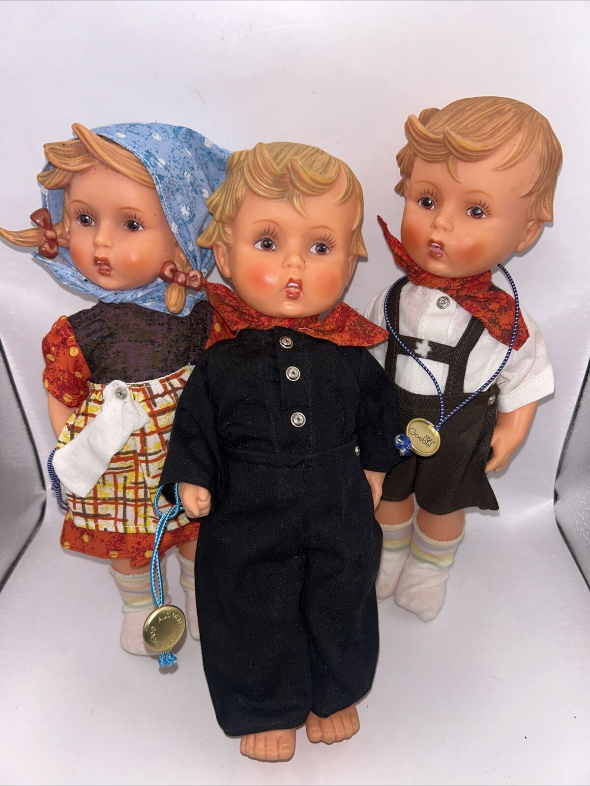 Vintage GOEBEL Hummel Hansel & Gretel Jointed Dolls West Germany 12” Tall AS IS