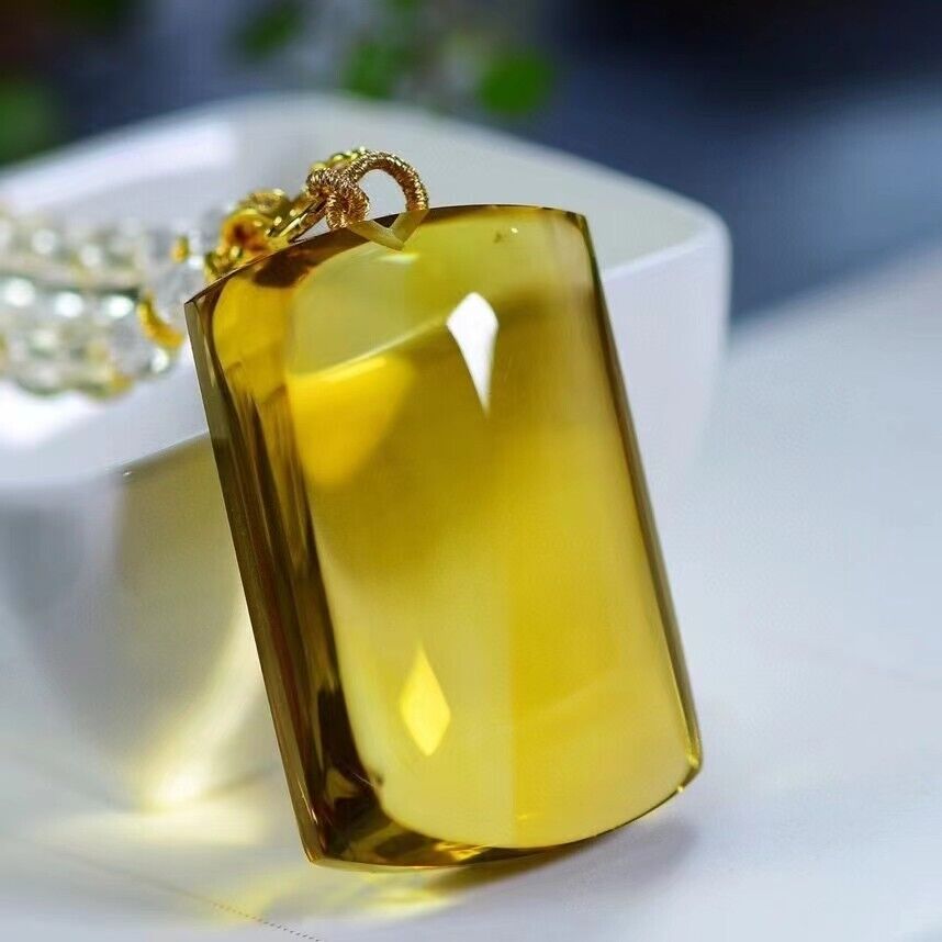 Natural Citrine Quartz lemon Yellow Crystal  Bead Stretch Bracelet 5A