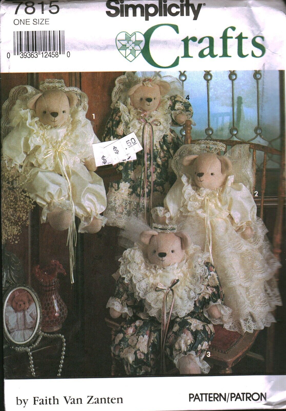 7815 Vintage Simplicity Sewing Pattern Stuffed Bears Teddy Clothes UNCUT 18\