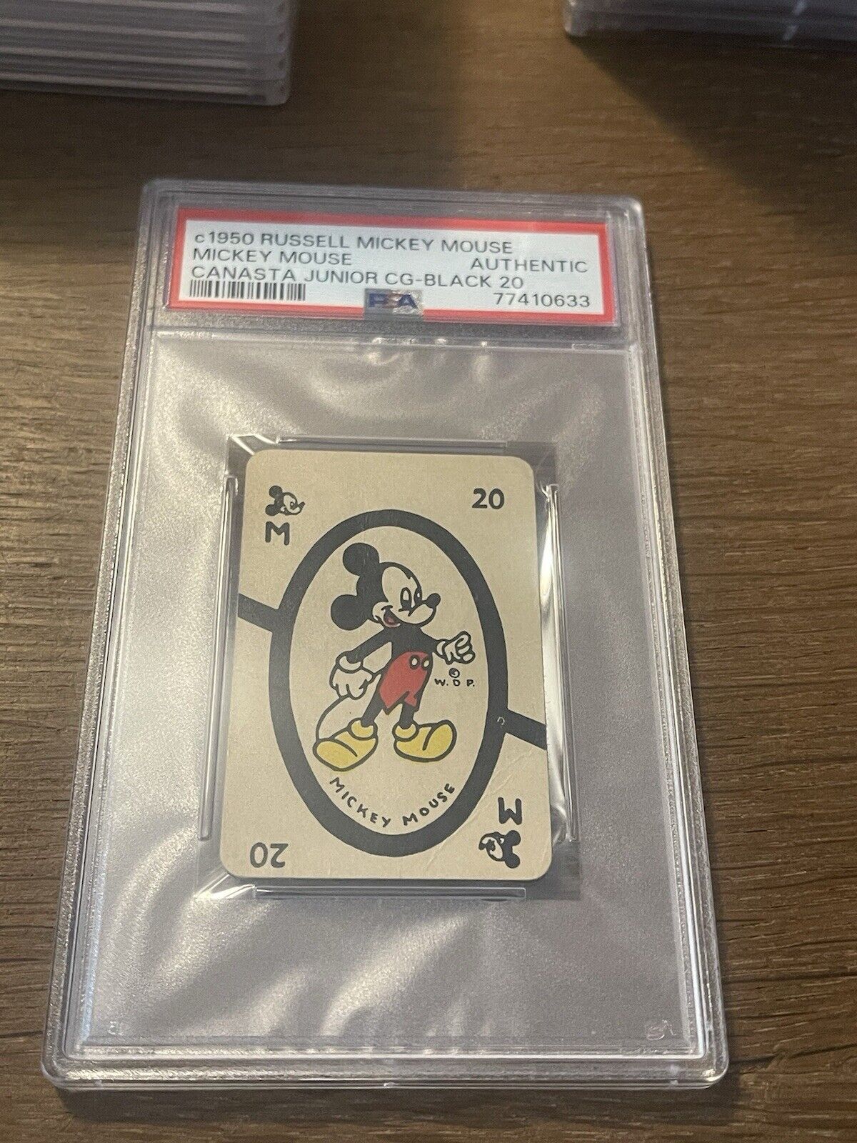 1950 WALT DISNEY PRODUCTIONS 🎥 MICKEY MOUSE CARD GAME PLAYING CARD PSA AUTH.