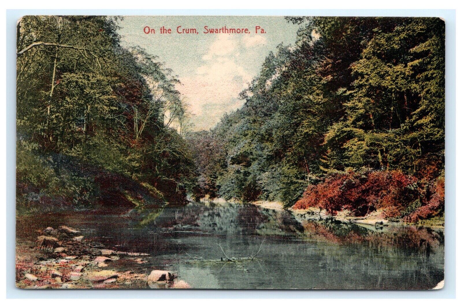 On the Crum Creek River Swarthmore PA Pennsylvania 1909 Postcard G2
