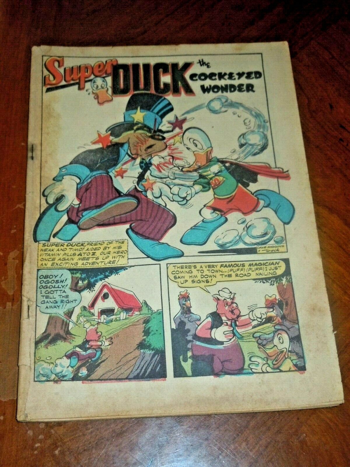 SUPER DUCK #1 (ARCHIE 1944)  Coverless, complete FLASH the FOX, SENOR BANANA HTF