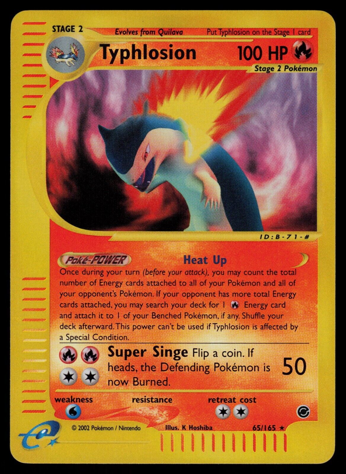 Typhlosion - 65/165 - Pokemon Card Expedition Reverse Holo Rare - NM