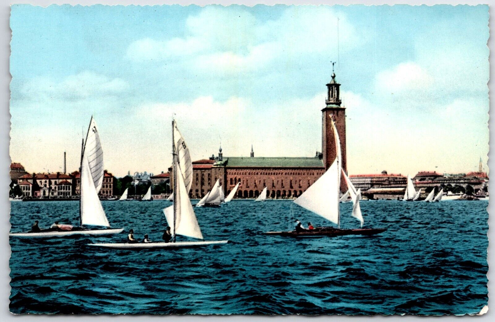 Stockholm Stadshuset The City Hall With Sailboats On Water postcard