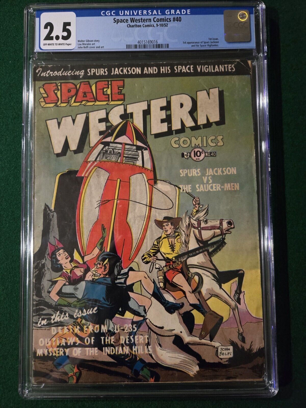 Space Western Comics #40 CGC 2.5 1st Issue Charlton (1952) OW/W Pages