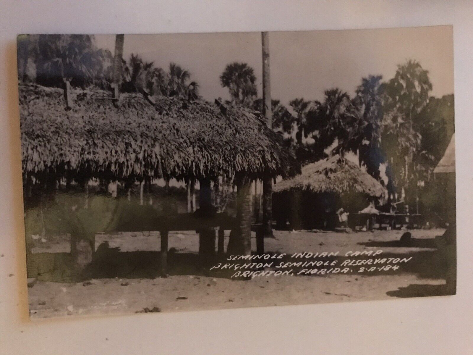 FL Brighton Florida RPPC Real Photo Seminole Indian Highlands County Postcard B