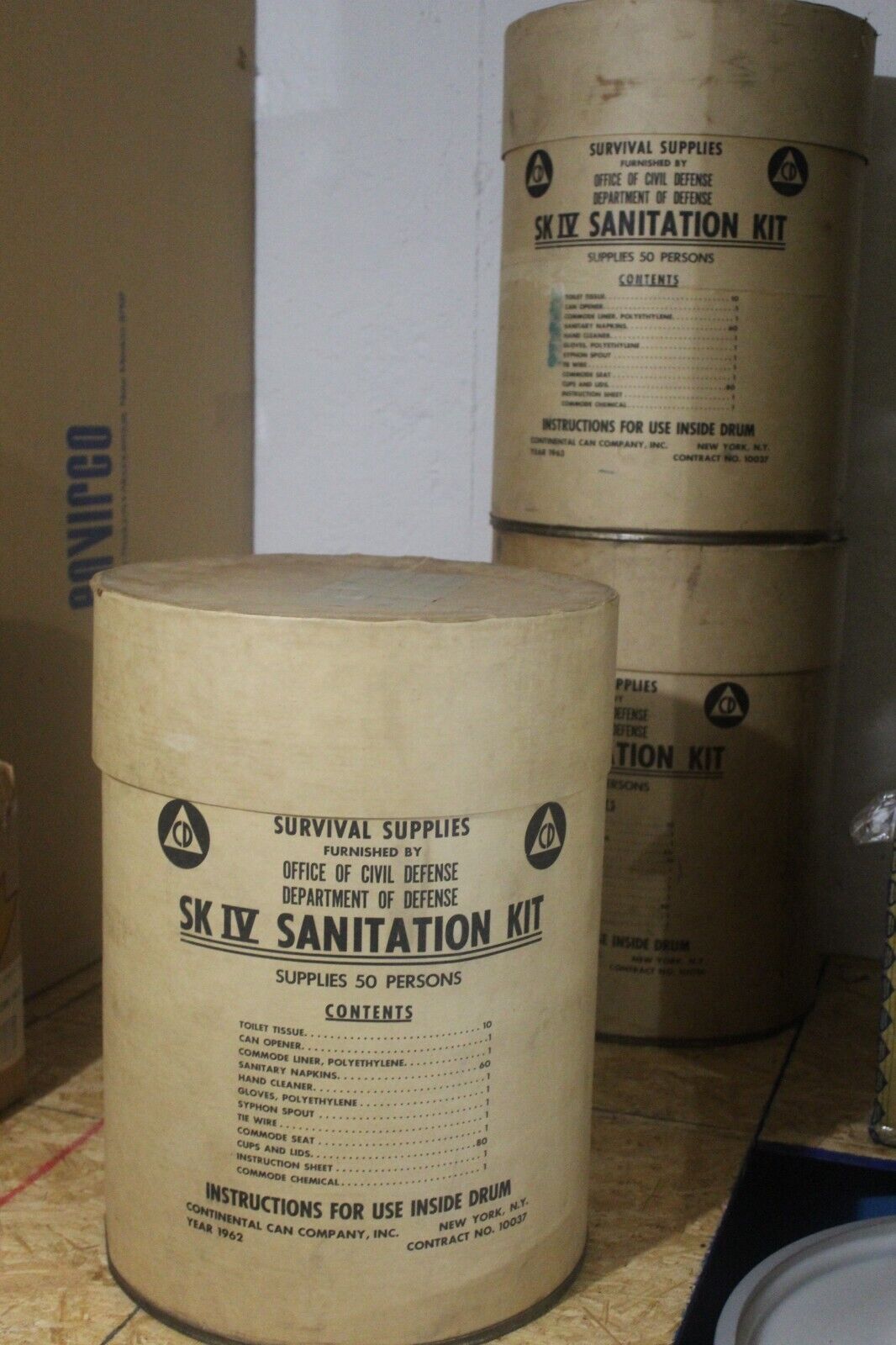 VINTAGE Dept of Defense Civil Defense SK IV Sanitation Kit (w/supplies)