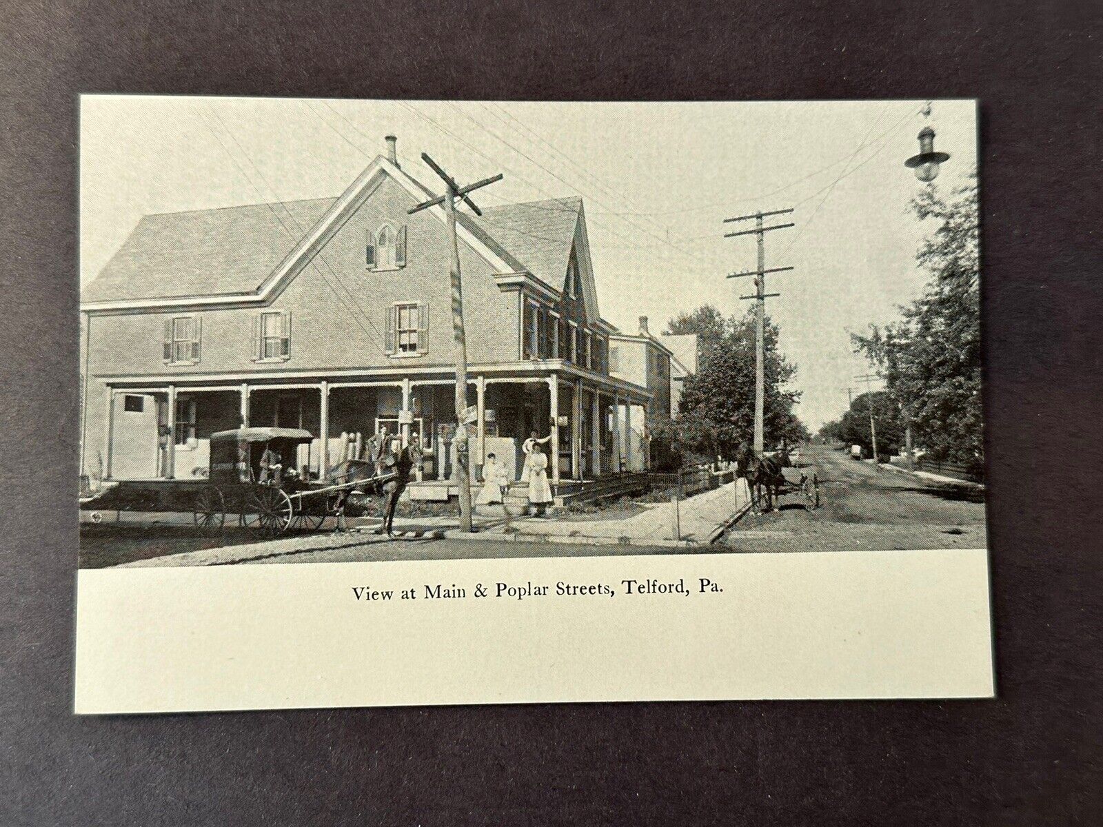 Vintage Postcard View of Main & Poplar Streets Telford Pa Circa: 1911