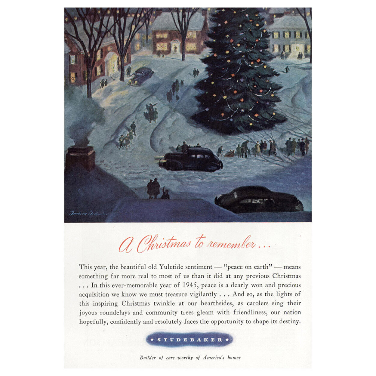 1945 Studebaker: A Christmas To Remember Vintage Print Ad