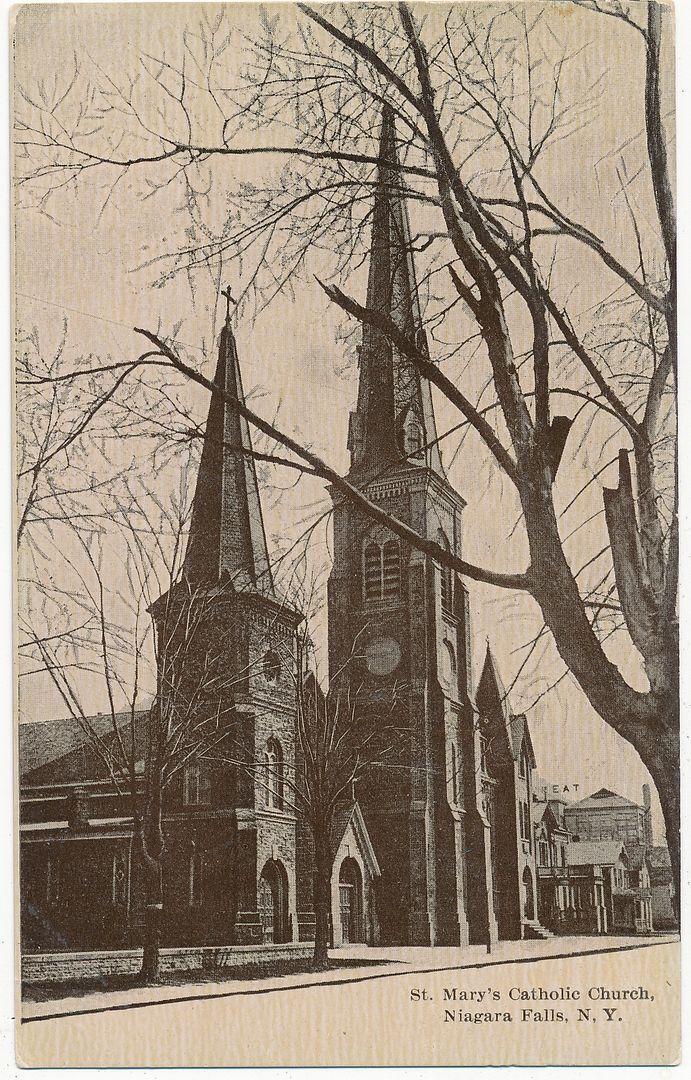 NIAGARA FALLS NY - St. Mary's Catholic Church Postcard - 1909
