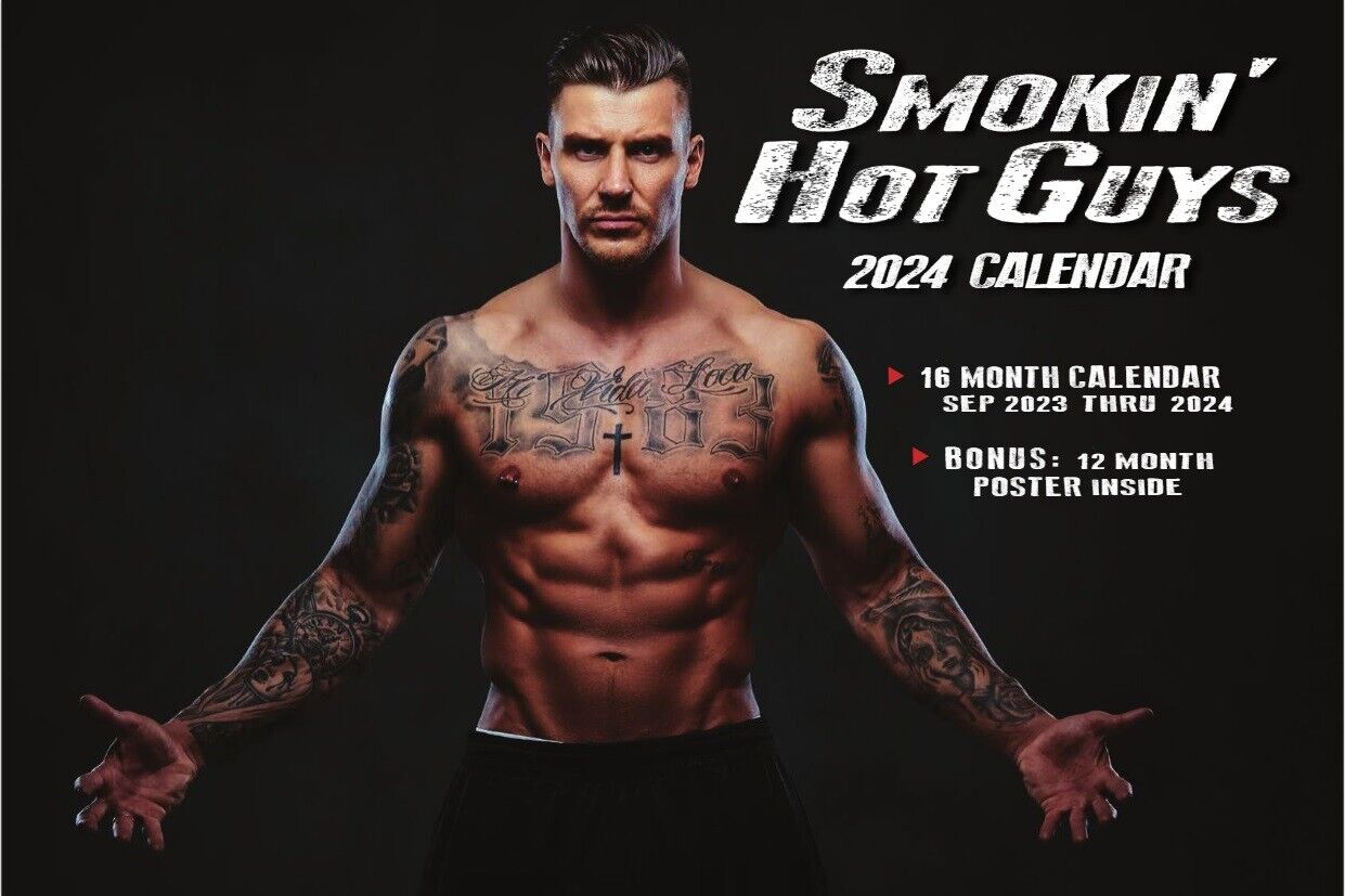 SALE 2024 SMOKIN HOT GUYS  WALL CALENDAR hot dude fireman police sexy gift