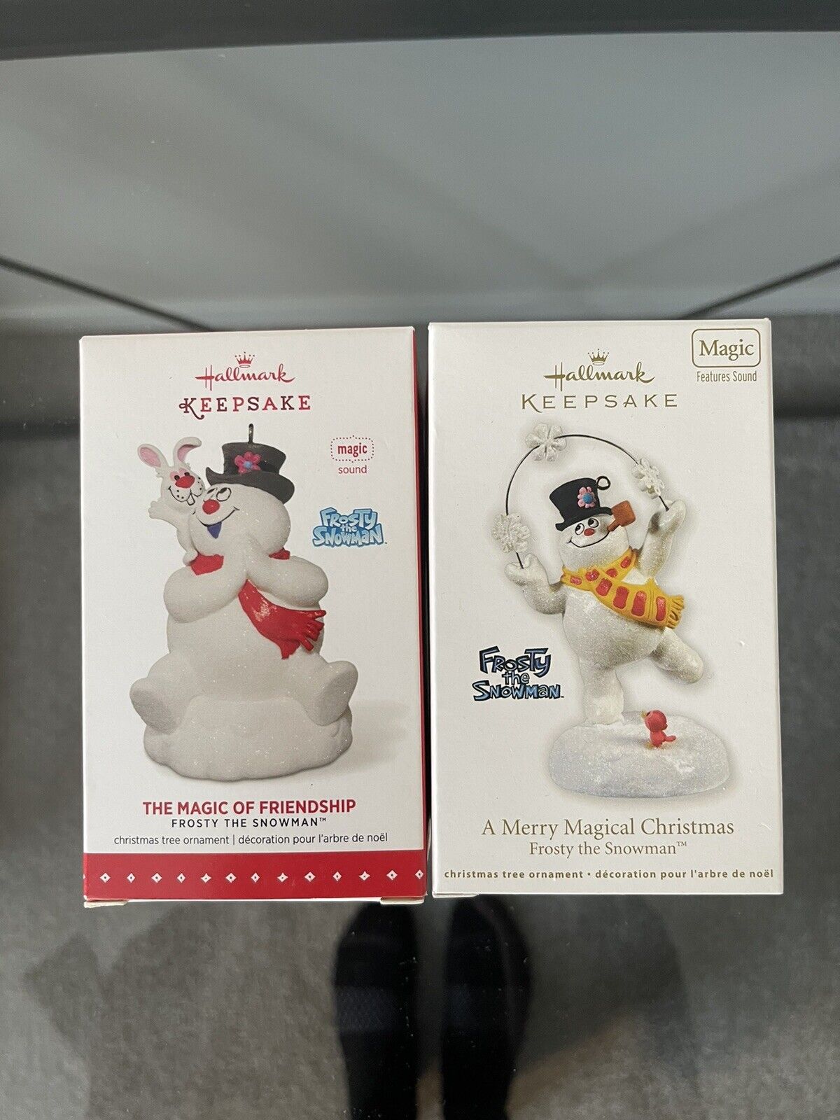 Lot of 2 Hallmark Keepsake Ornaments - Frosty the Snowman Themed