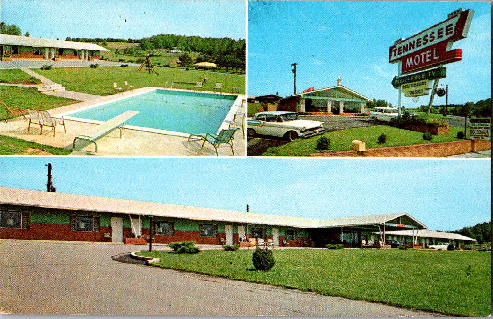 Vintage 1950\'s Tennessee Motel & Restaurant, US 411 Etowah Tennessee TN Postcard