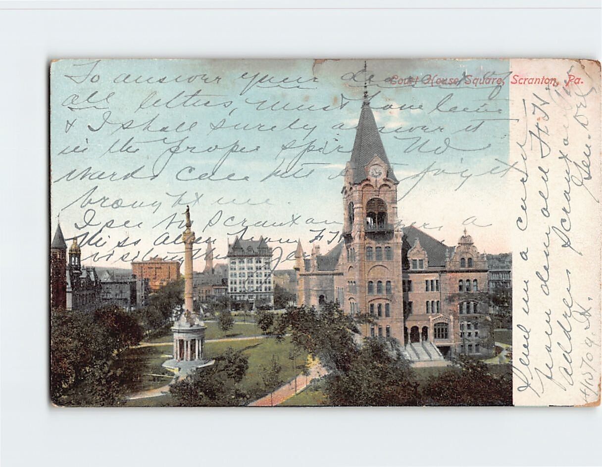 Postcard Court House Square, Scranton, Pennsylvania