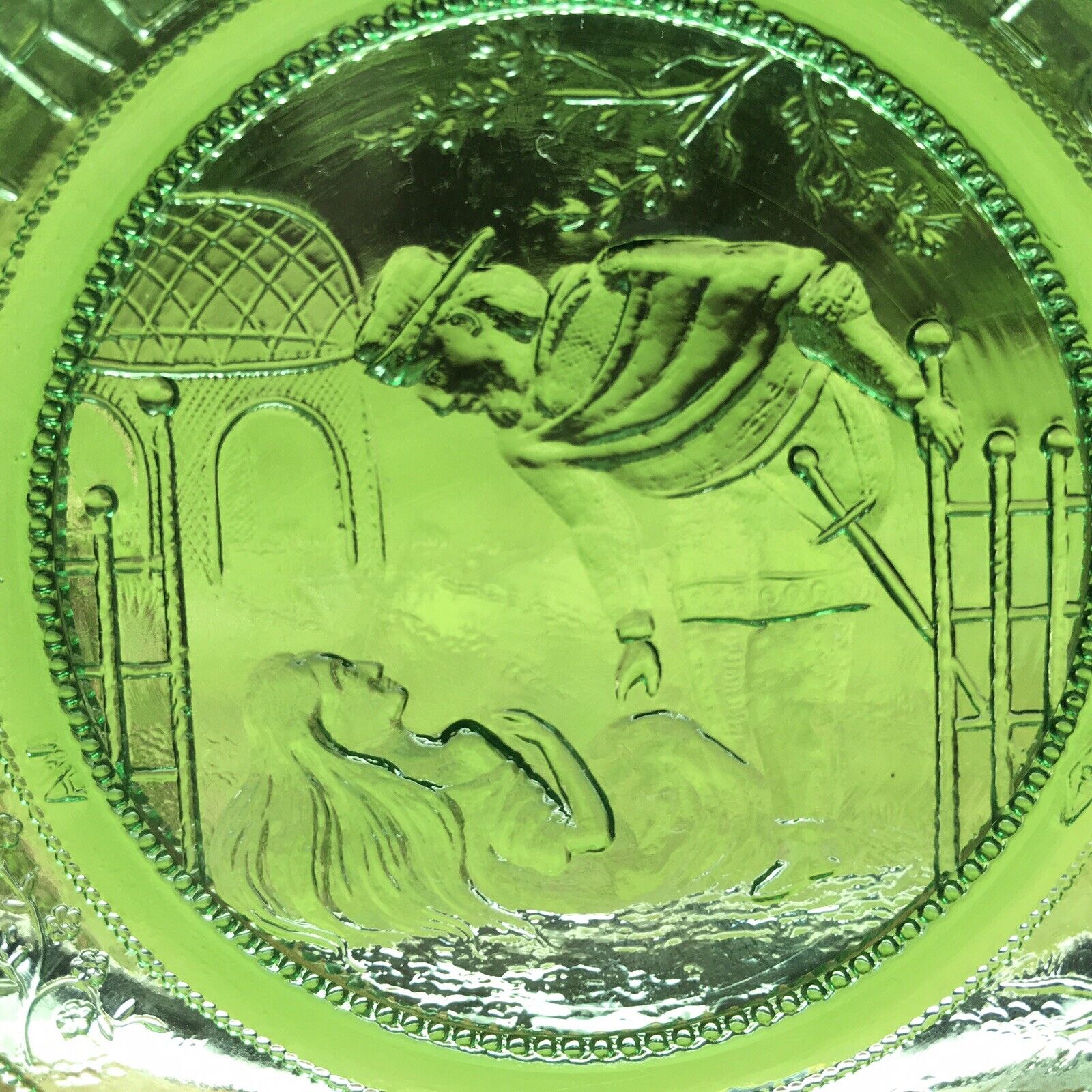 French Revolution Art Glass Historical Home VTG Collectible Pairpoint Cup Plate