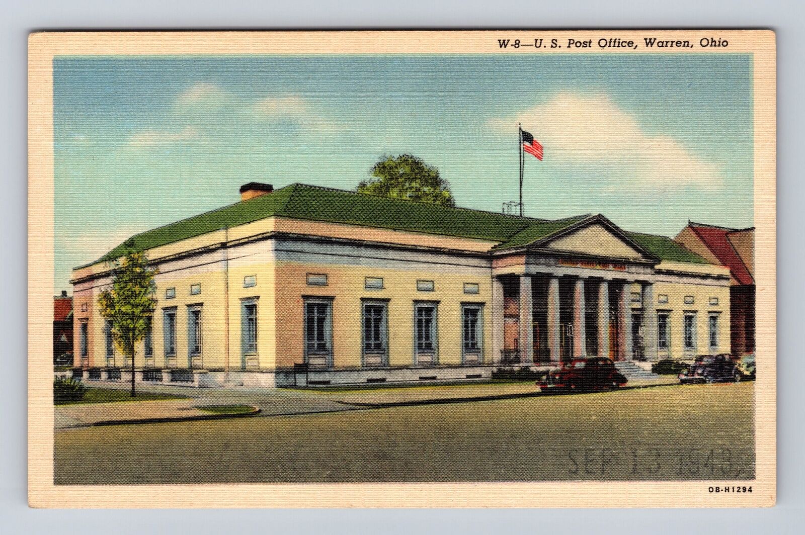 Warren OH-Ohio, U.S. Post Office, Antique Vintage Souvenir Postcard