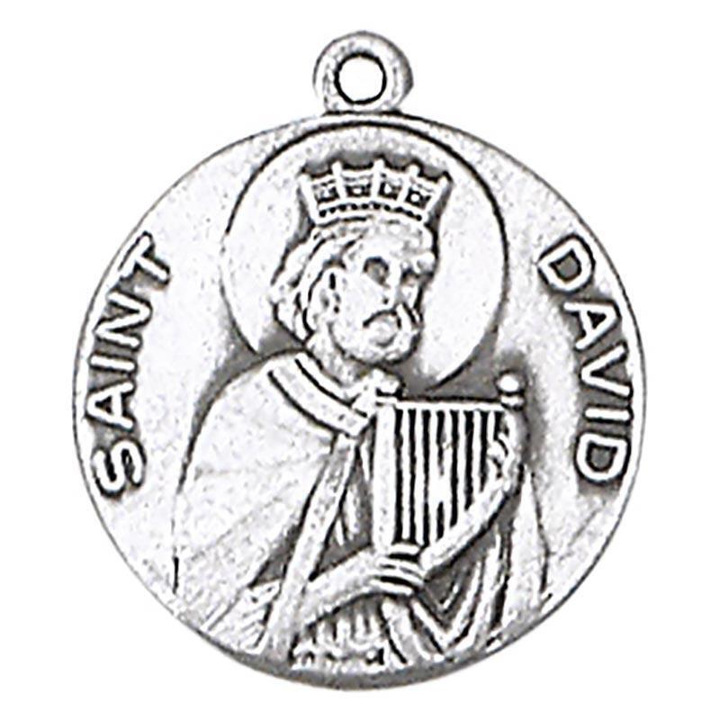 St David Medal Size .75 in Dia and 18 in Chain Elegant Catholic Gift