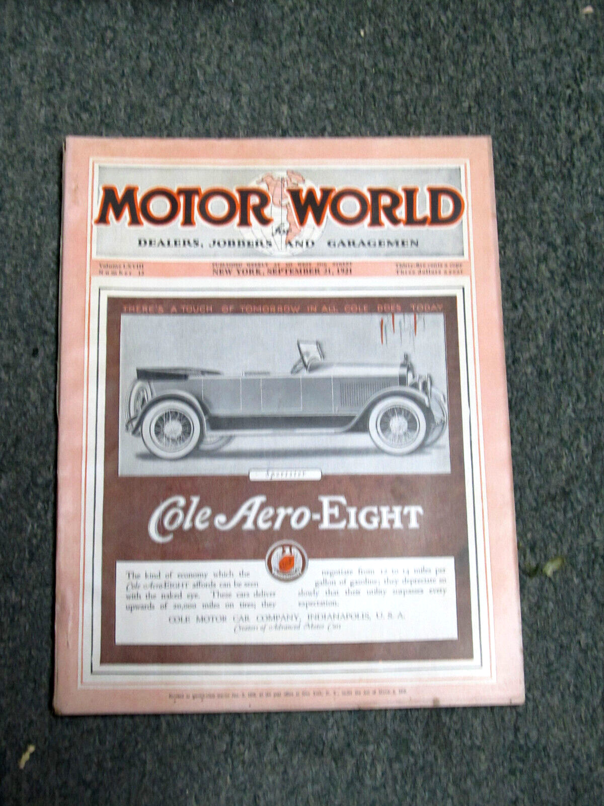 SEPTEMBER   21, 1919 Motor World Magazine, DEALERS, JOBBERS, AND GARAGEMEN