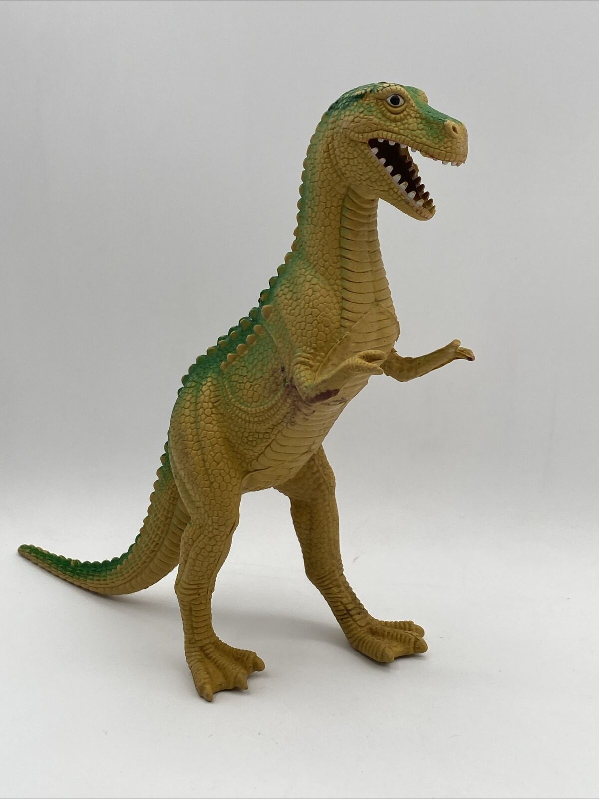 Vintage 1985 Imperial Rubber T-Rex Dinosaur Green Tyrannosaurus - EUC