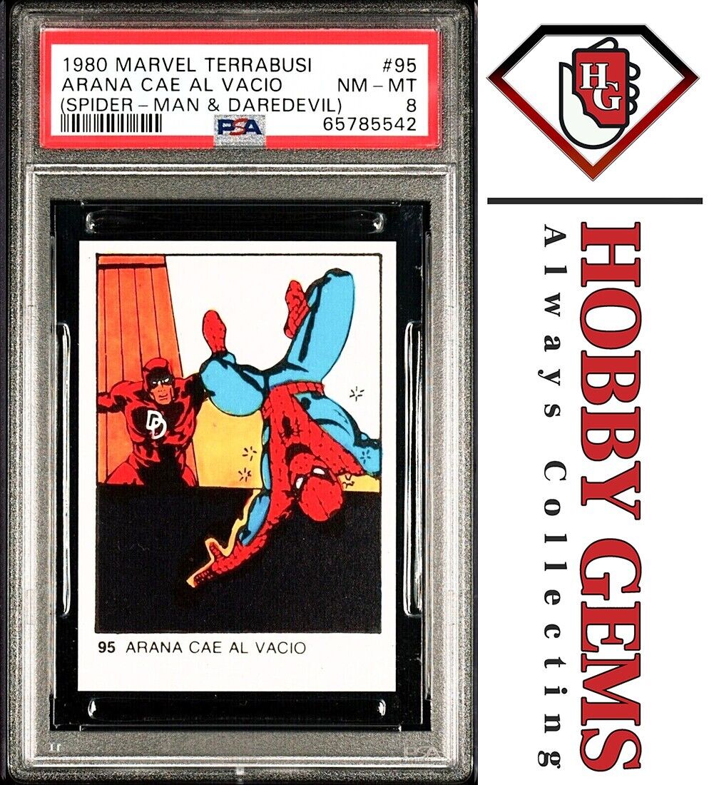 SPIDER-MAN DAREDEVIL PSA 8 1980 Spanish Marvel Superheroes Terrabusi #95