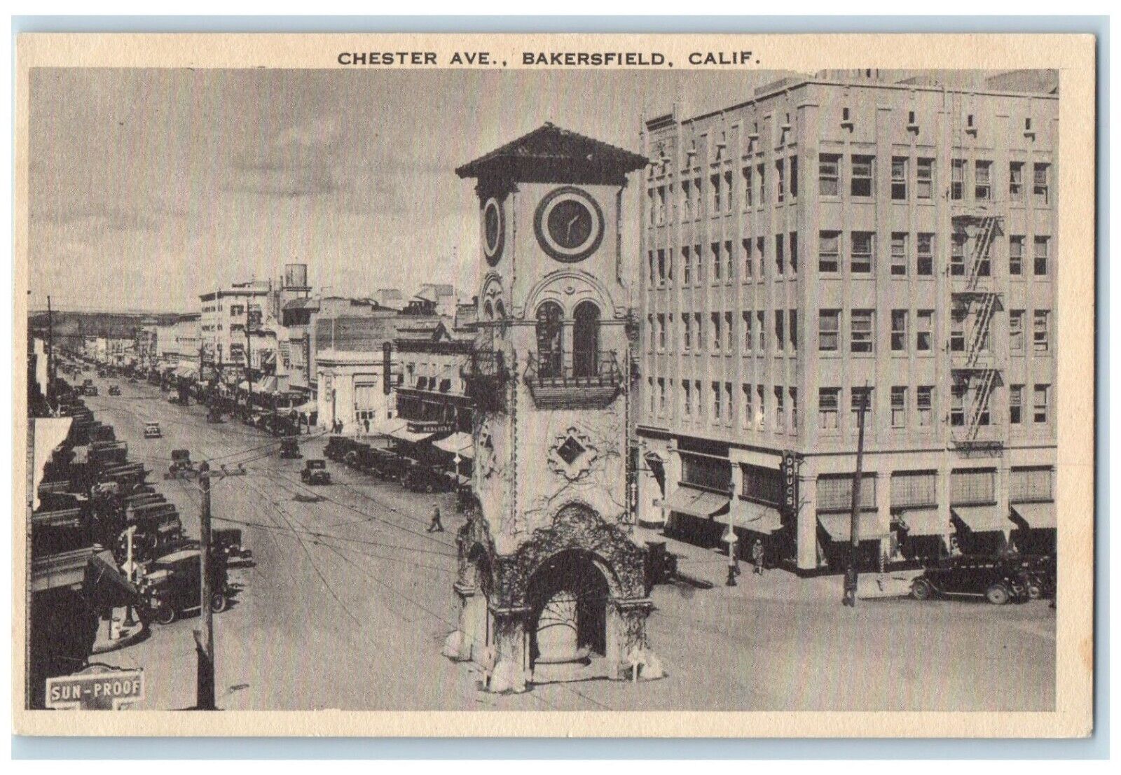 c1940 Chester Ave. Exterior Building Bakersfield California CA Vintage Postcard