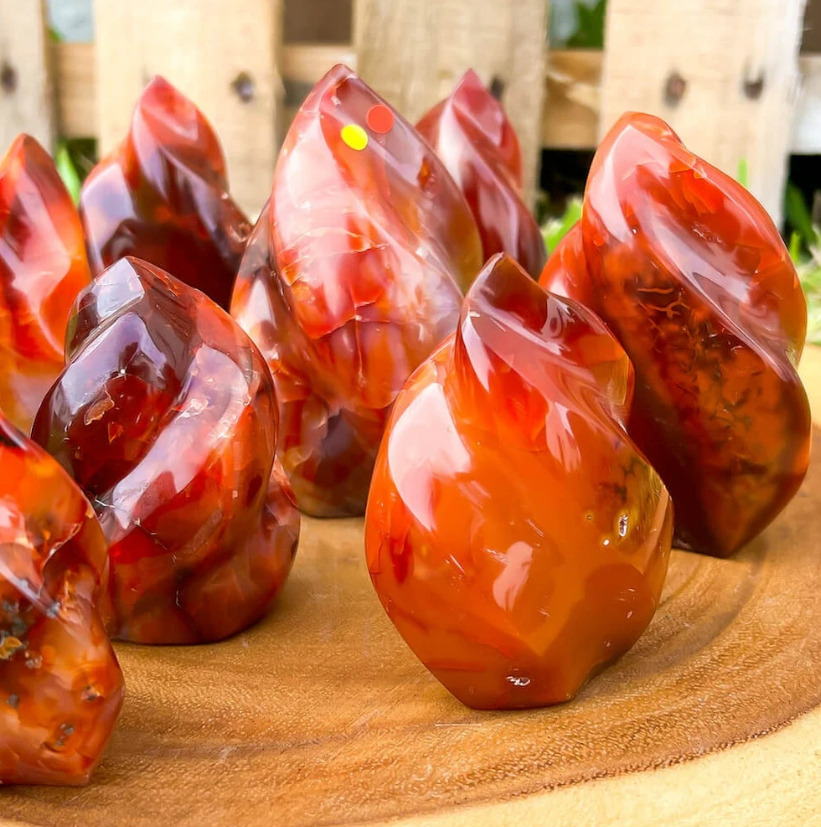 Carnelian Flame Shape Red Agate Healing Crystal Tower Specimen Home Decor Gift
