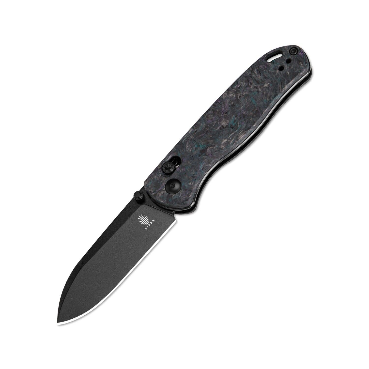 Kizer Drop Bear Pocket Knife, S35VN Steel Blade, Fatcarbon Handle, Ki3619A4
