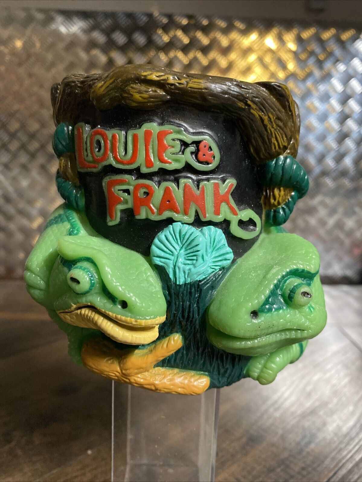 Vintage 1999 Budweiser Lizards “Louie & Frank” 3D Beer Can Bottle Koozie Holder