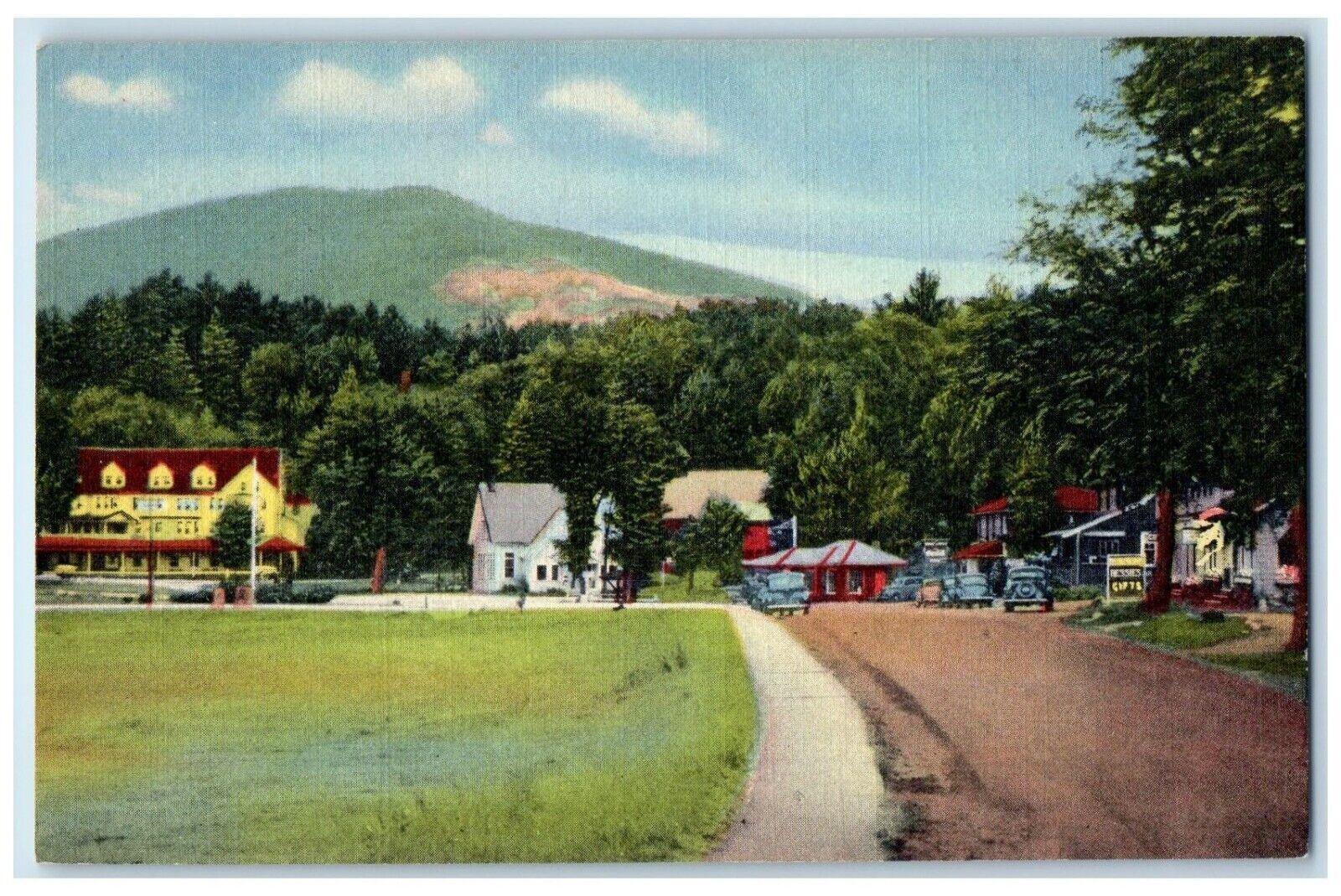 c1940 Main Street Looking North Jackson New Hampshire Vintage Antique Postcard