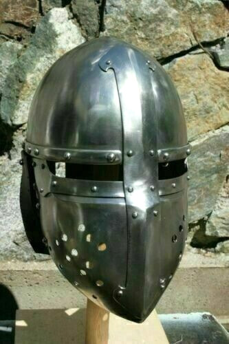 Medieval Helmet Full face Battle Ready Steel Armor Helmet sca/larp/Viking/norse