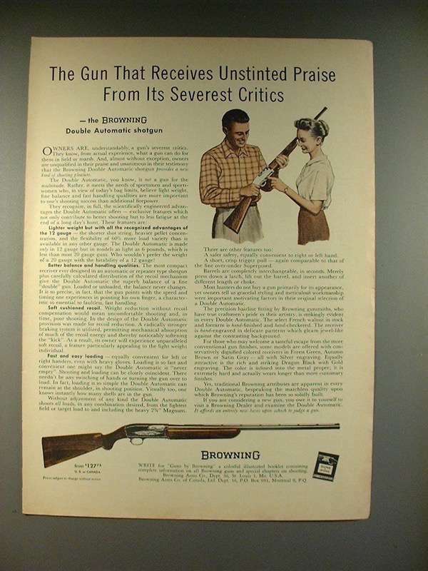 1959 Browning Double Automatic Shotgun Ad
