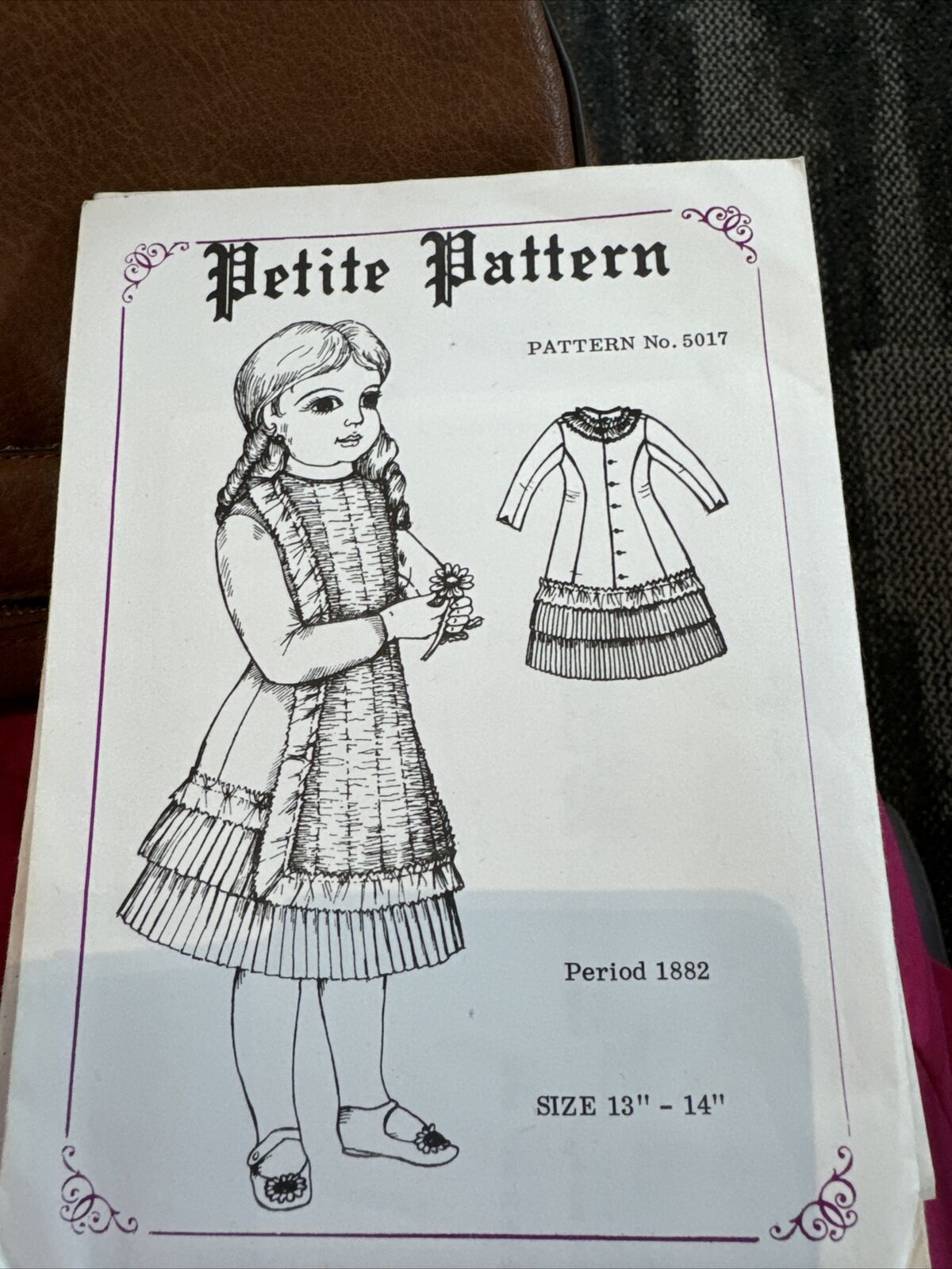 Uncut 1880s Victorian Gown Doll Petite Pattern 13-14” Doll #5017