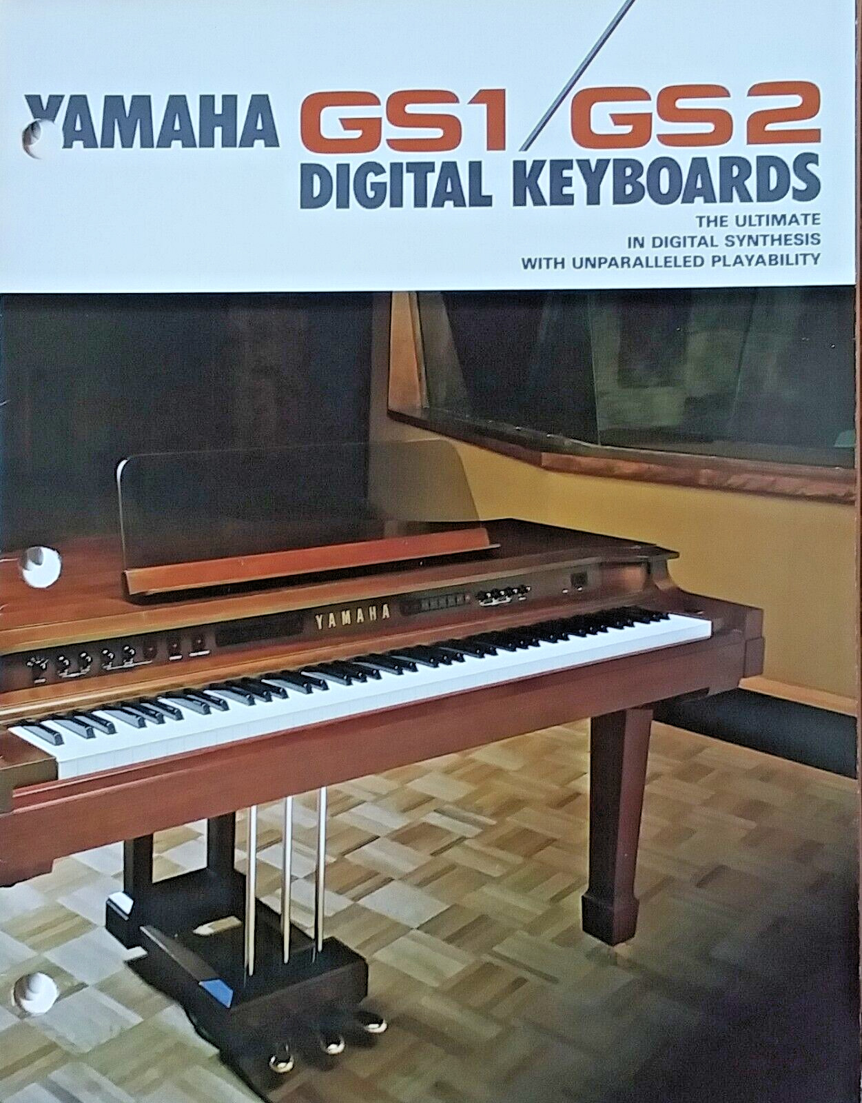 Yamaha GS1 GS2 FM Digital Keyboard Original Color Brochure, 8 Pages, Super Rare