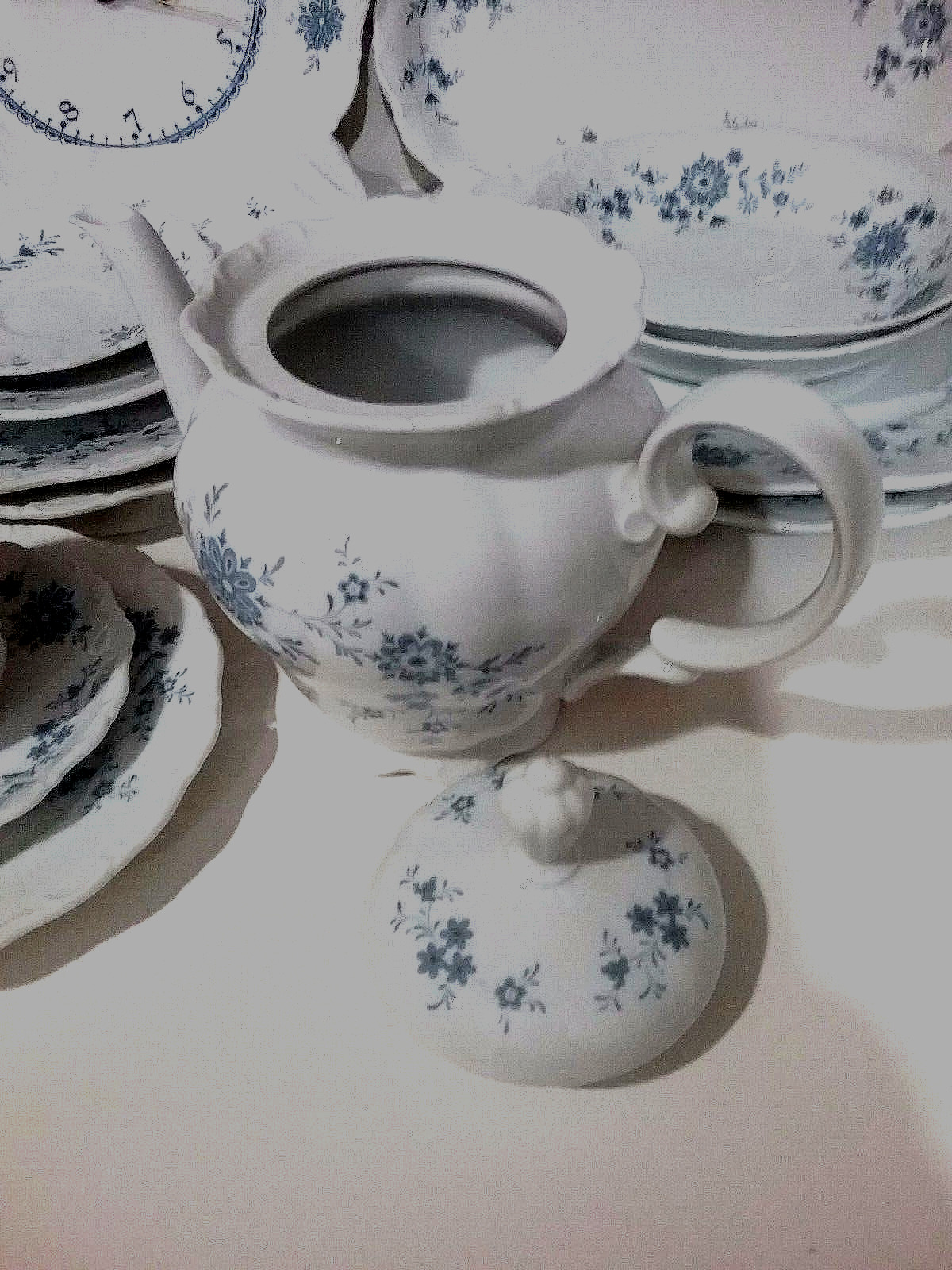 porcelain China Teapot, Lid, Cup and Saucer