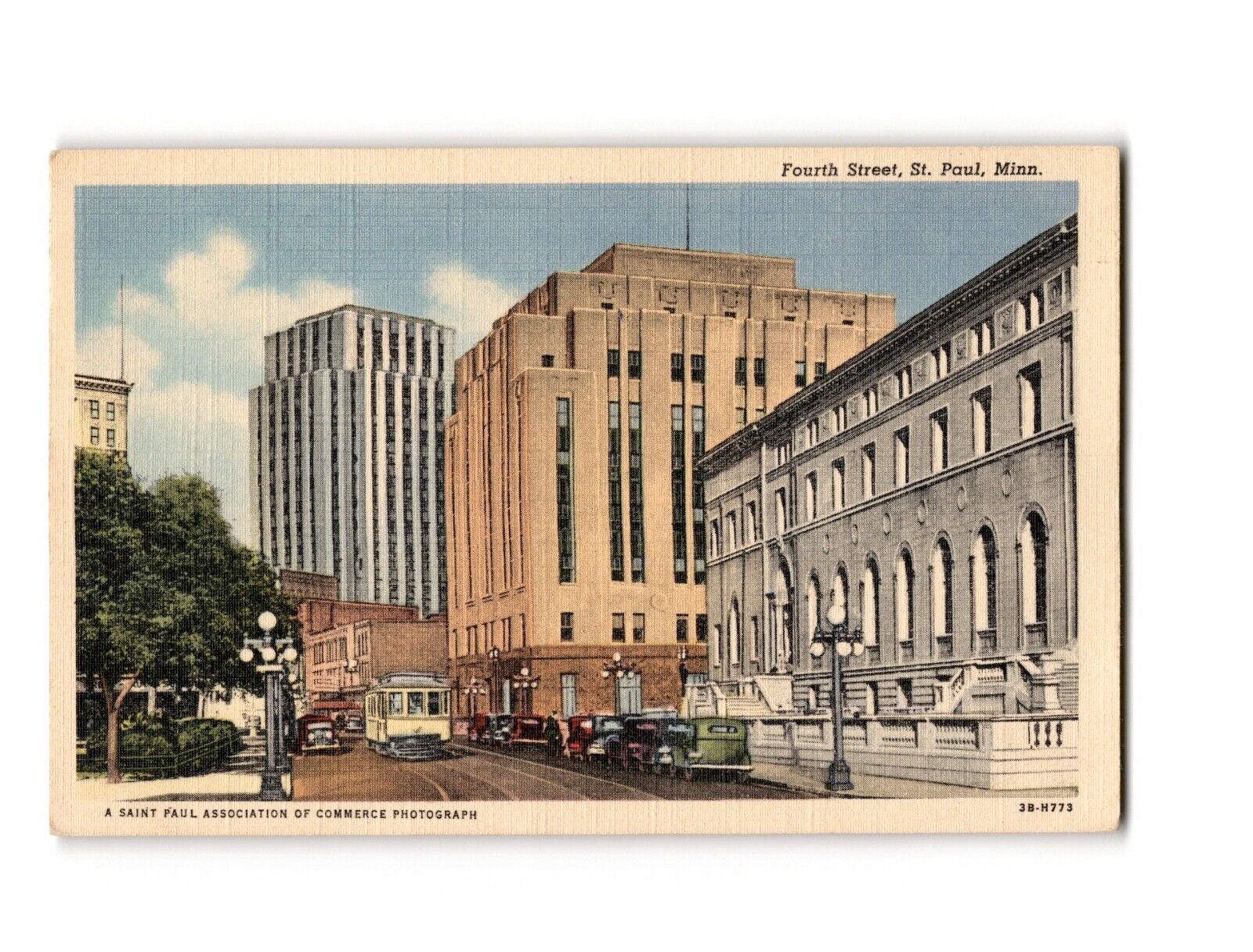 1950 Fourth Street, St. Paul, Minn. Linen Vintage Postcard