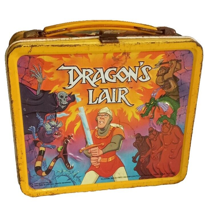 1983 Vintage DRAGON\'S LAIR Metal Lunchbox Aladdin Magicom