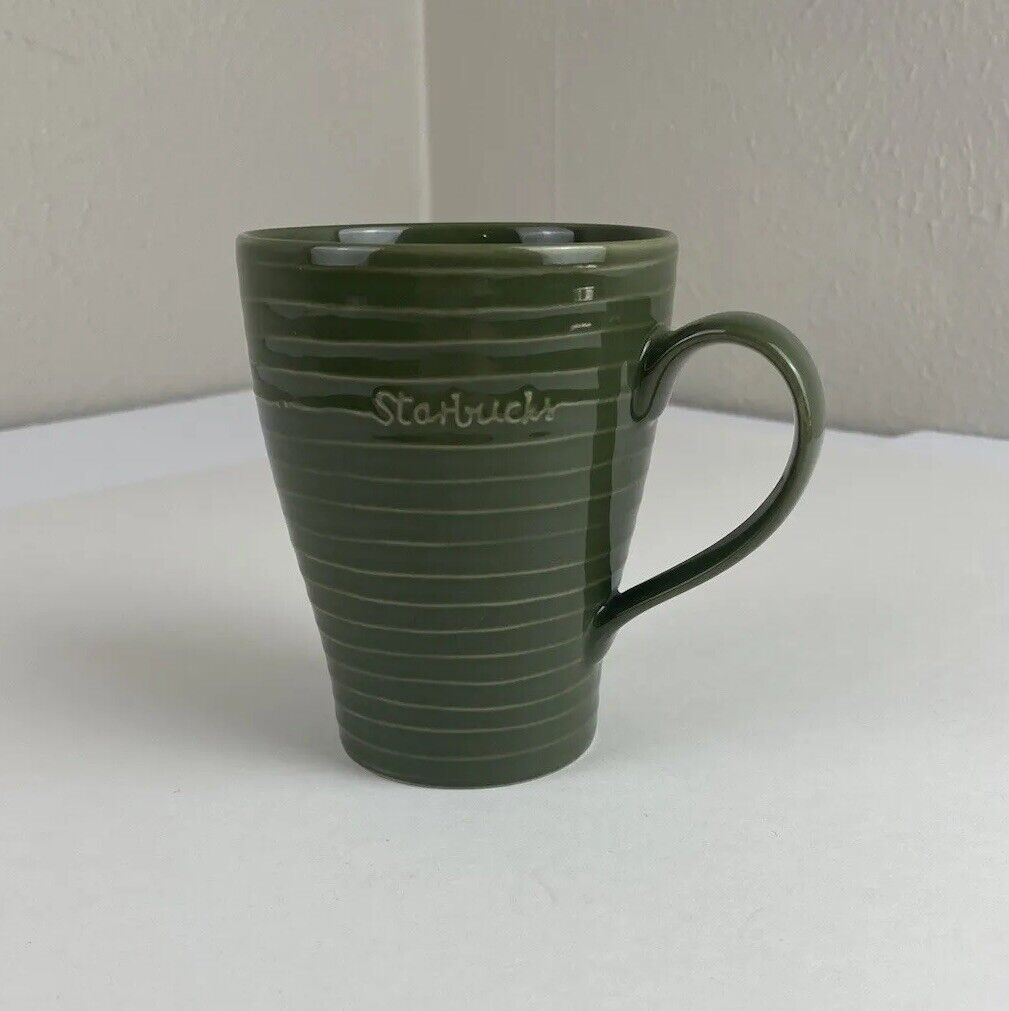 2009 Starbucks Ribbed Ceramic Green Mug by Design House Stockholm