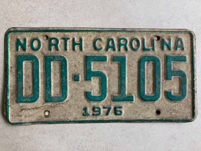 North Carolina Vintage License Plate 1976